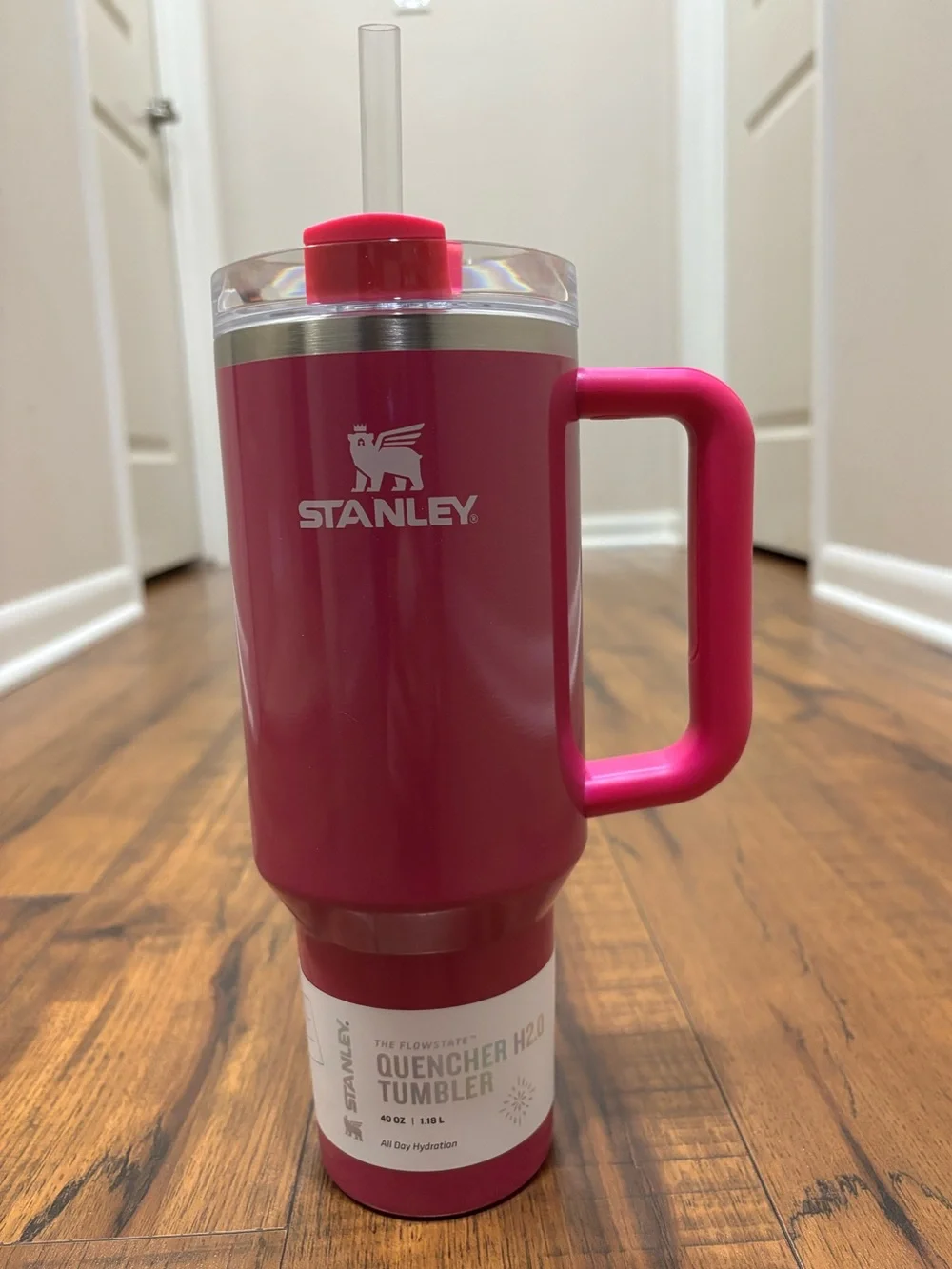 Stanley Quencher H2.0 Tumbler 40 oz in Pink Punch Shimmer Hydration Teacher Gift - Picture 3 of 12